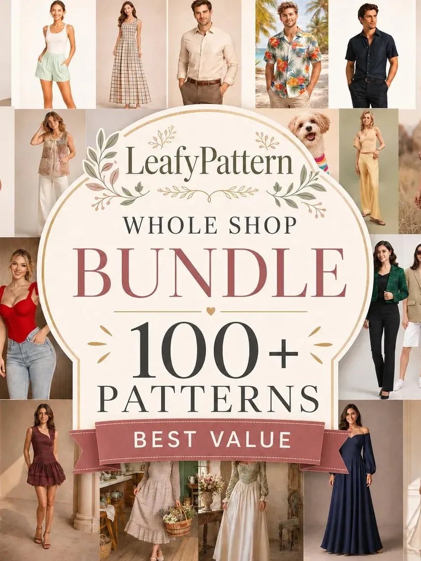 100 Sewing Pattern Bundle | Women, Men, Children Beginner Sewing Patterns (Digital Pattern Pack) product image (1)