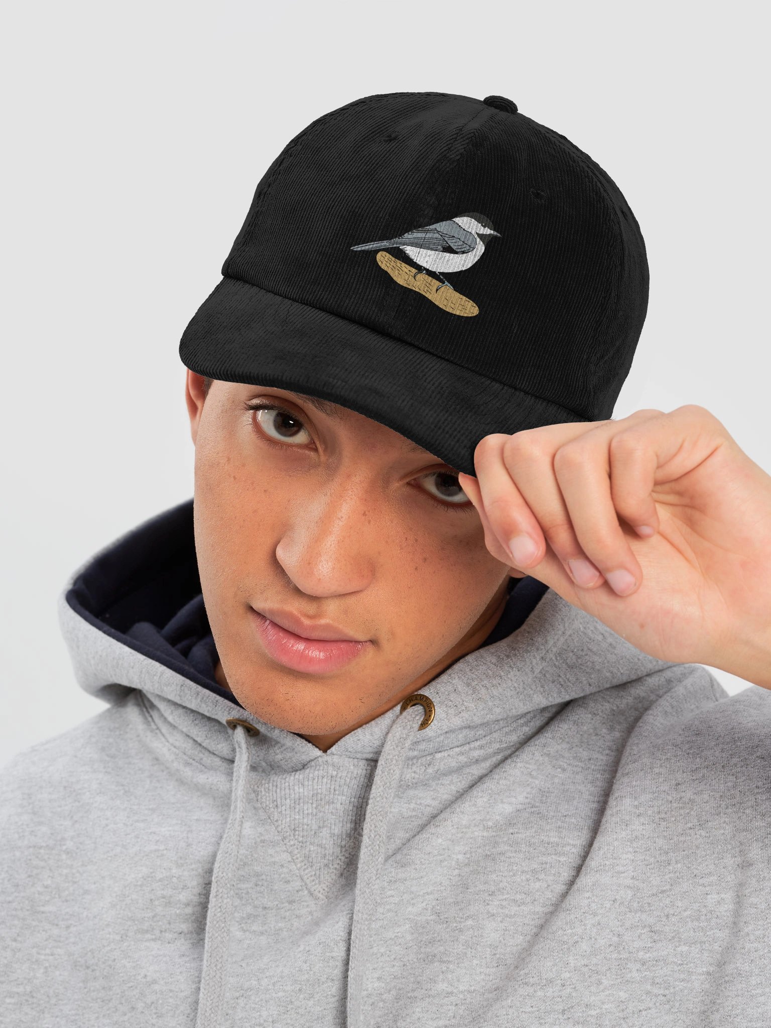 Chickadee Embroidered Corduroy Hat | Bird Lover Cap product image (27)