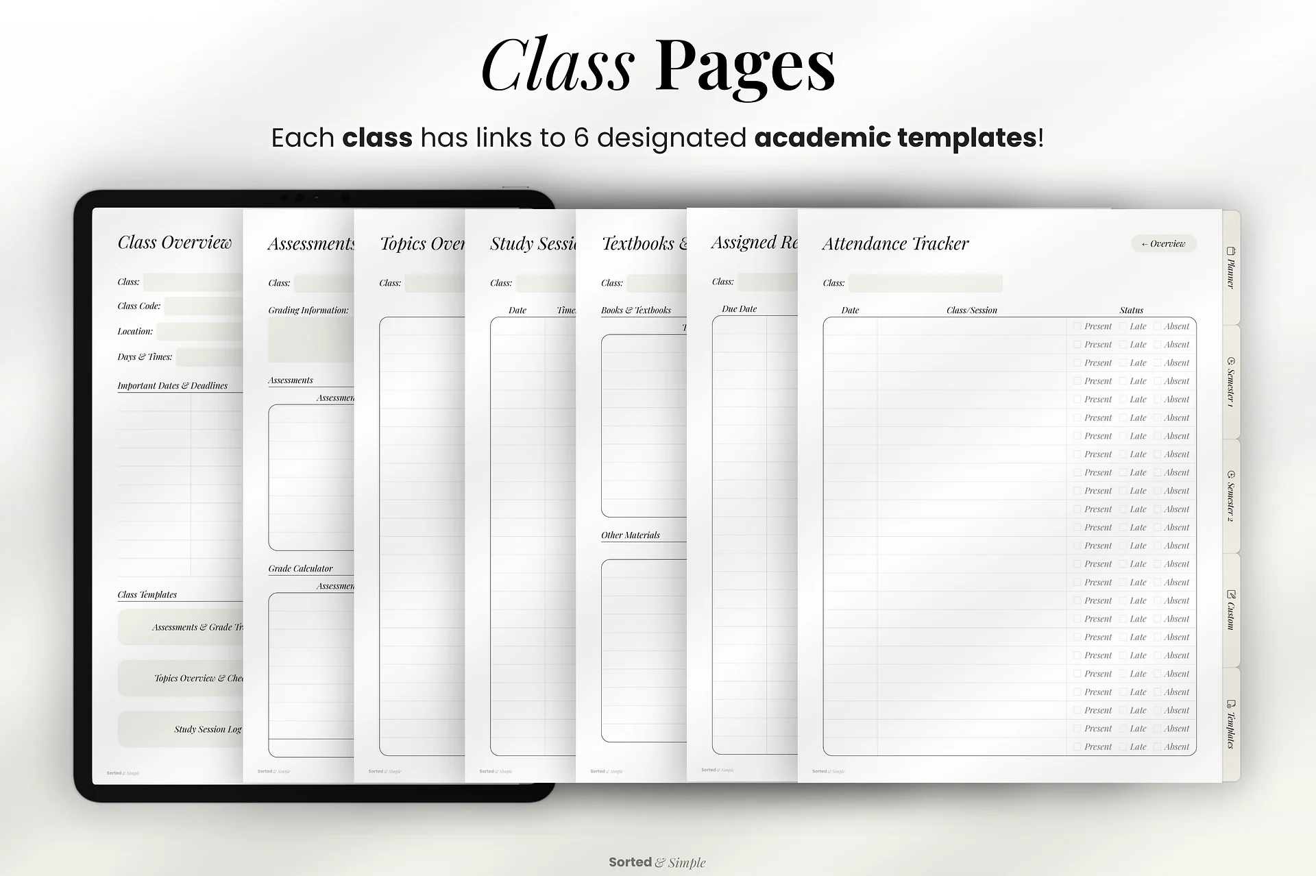 2026/2027 Mid-Year Student Digital Planner Portrait - Soft Neutral product image (5)