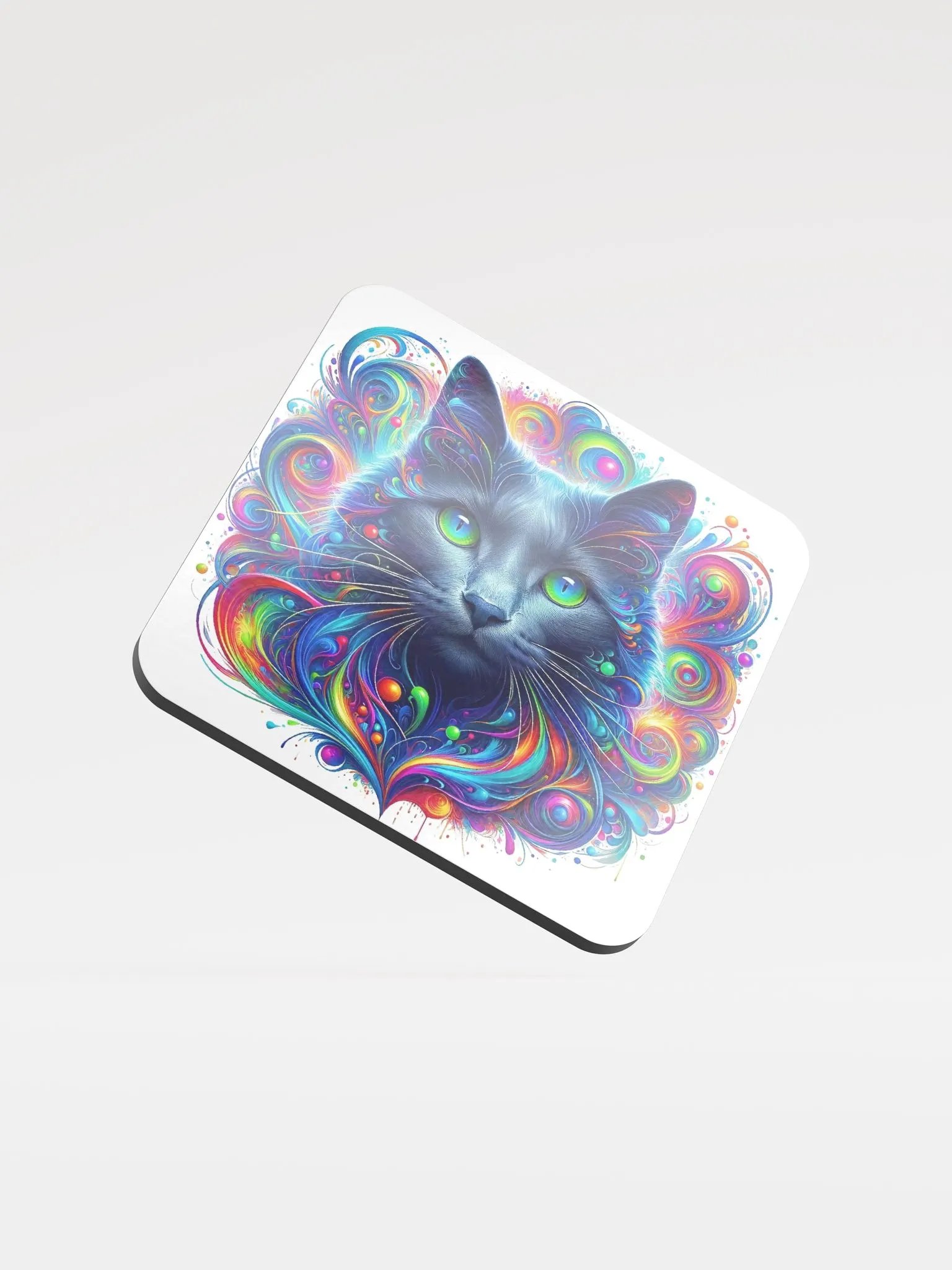 Glossed Cork Coaster: Russian Blue product image (1)