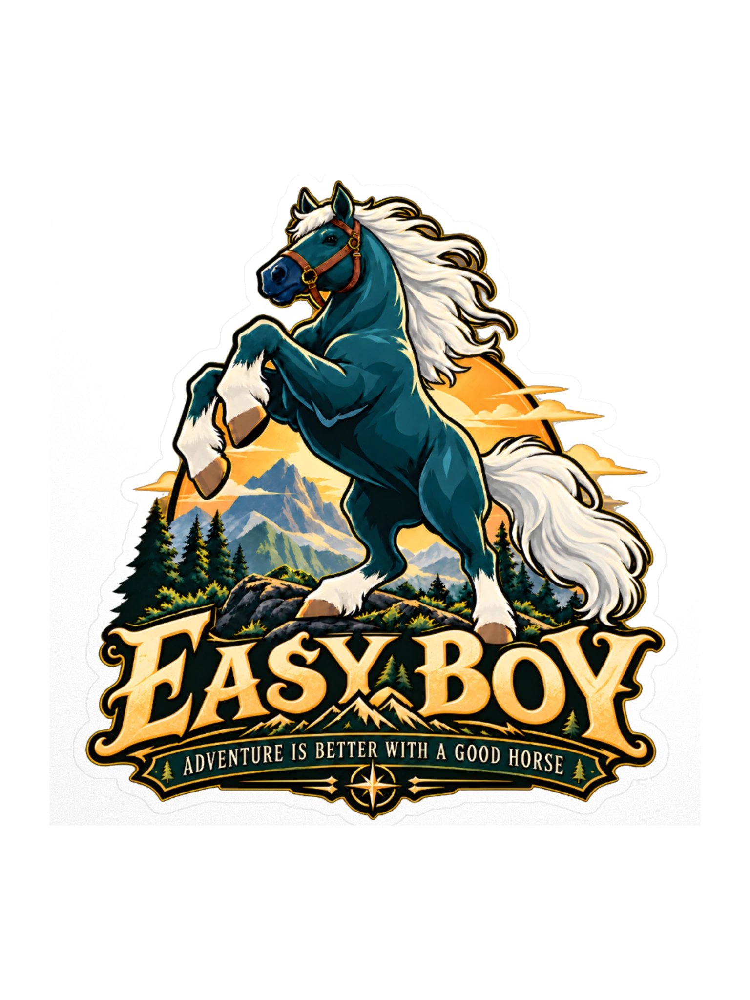 Easy Boy Adventure Kiss-Cut Sticker – 4" × 4" product image (1)
