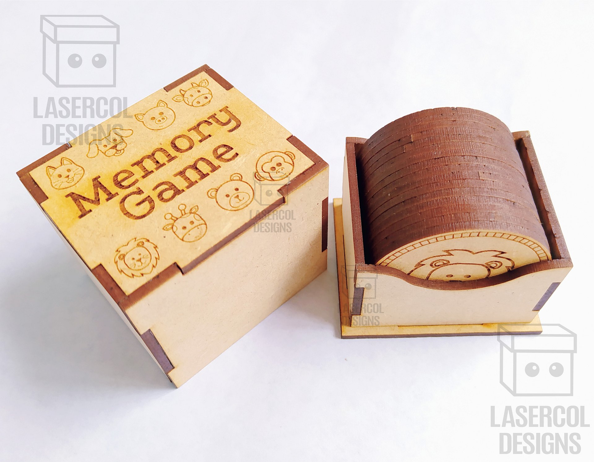 Memory Game (Animals) Version 1 and 2 - Laser Cut Files product image (6)