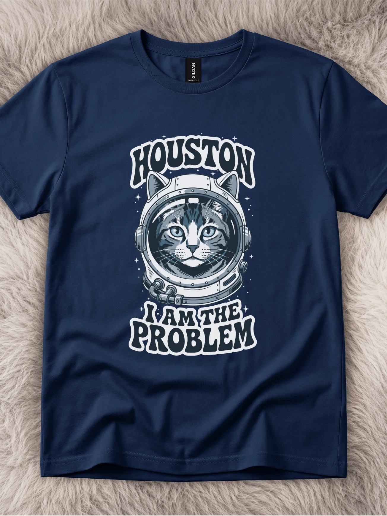 Houston I Am The Problem Tabby Cat Shirt product image (1)