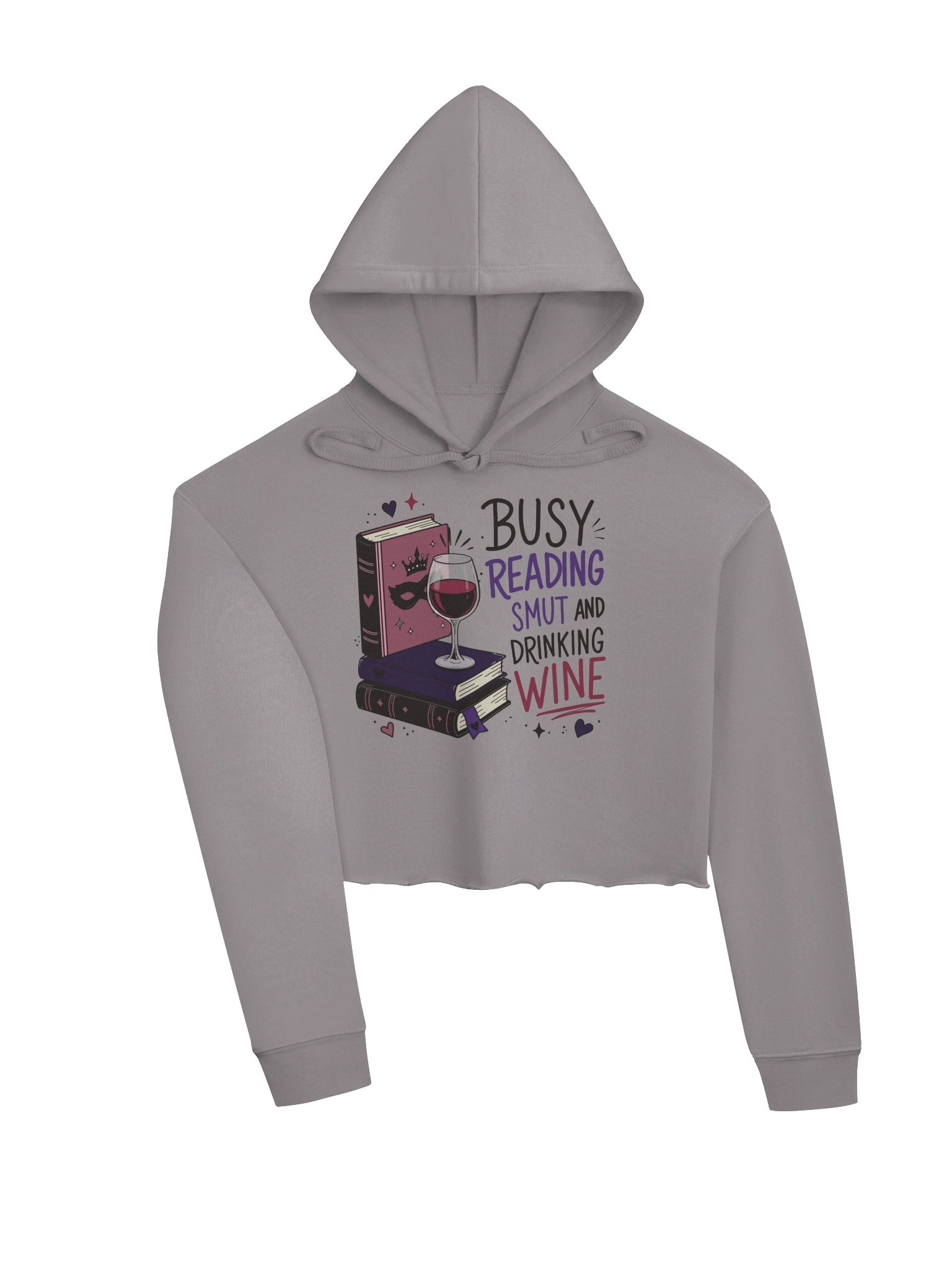 Busy Reading Smut & Drinking Wine (Cropped Hoodie) product image (3)