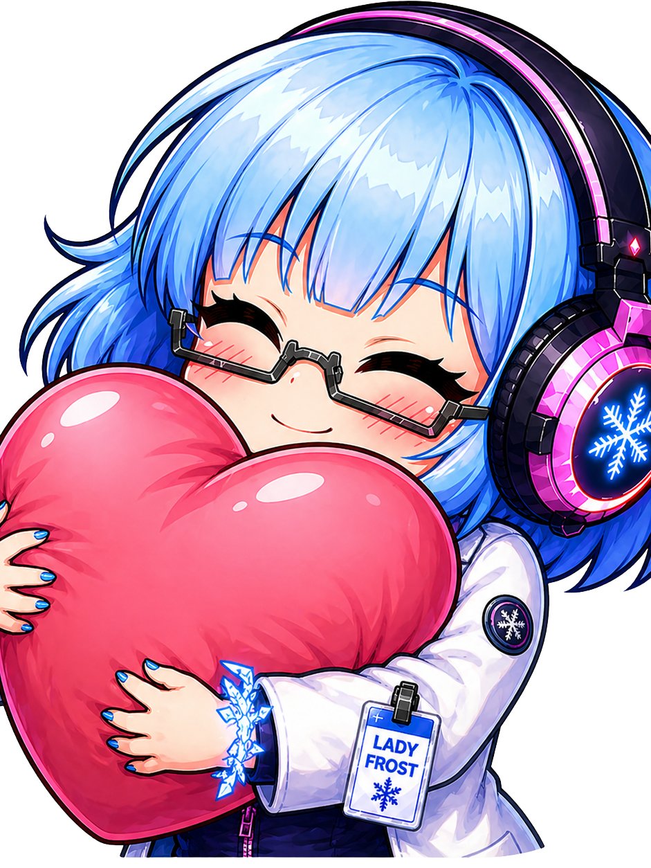 Lady Frost Big Heart Emote - Die Cut Sticker product image (1)