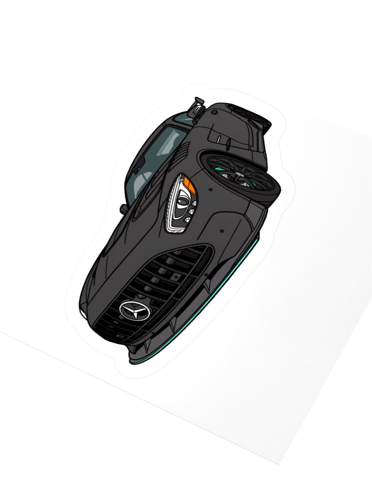 Black Mercedes-AMG GT Sticker (Retro, Sketch, Silhouette) product image (9)