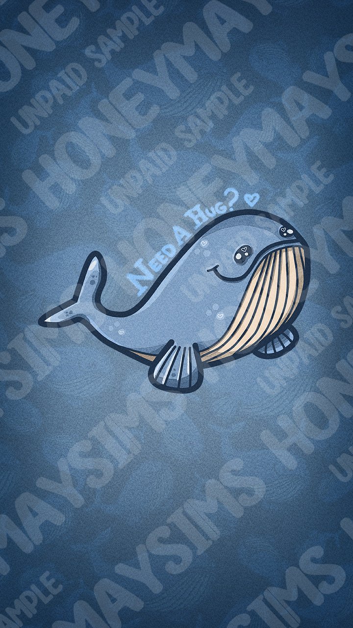 'Whalebert' Hug Digital Wallpaper - Phone product image (1)