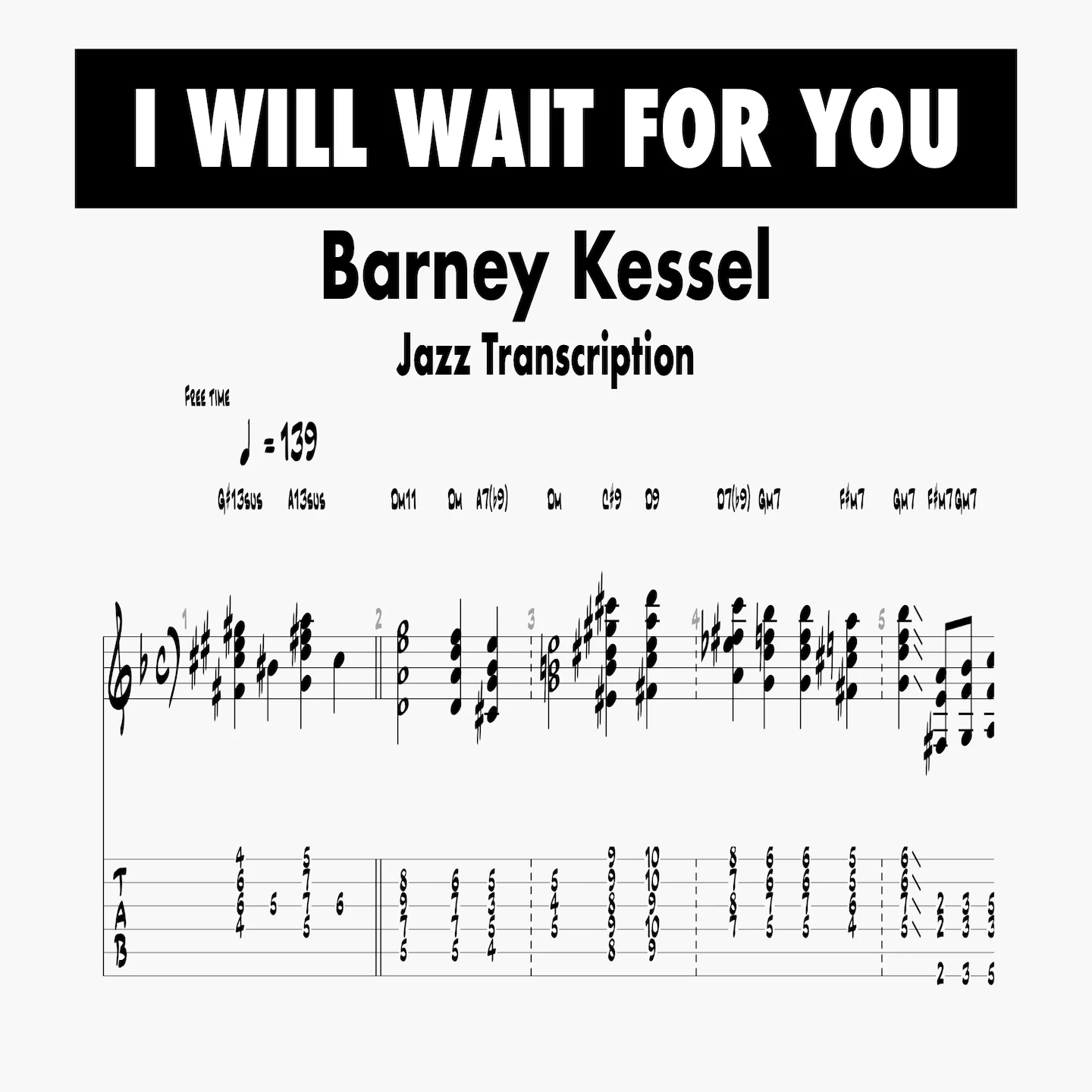 [Transcription GP] I Will Wait For You - Barney Kessel product image (1)