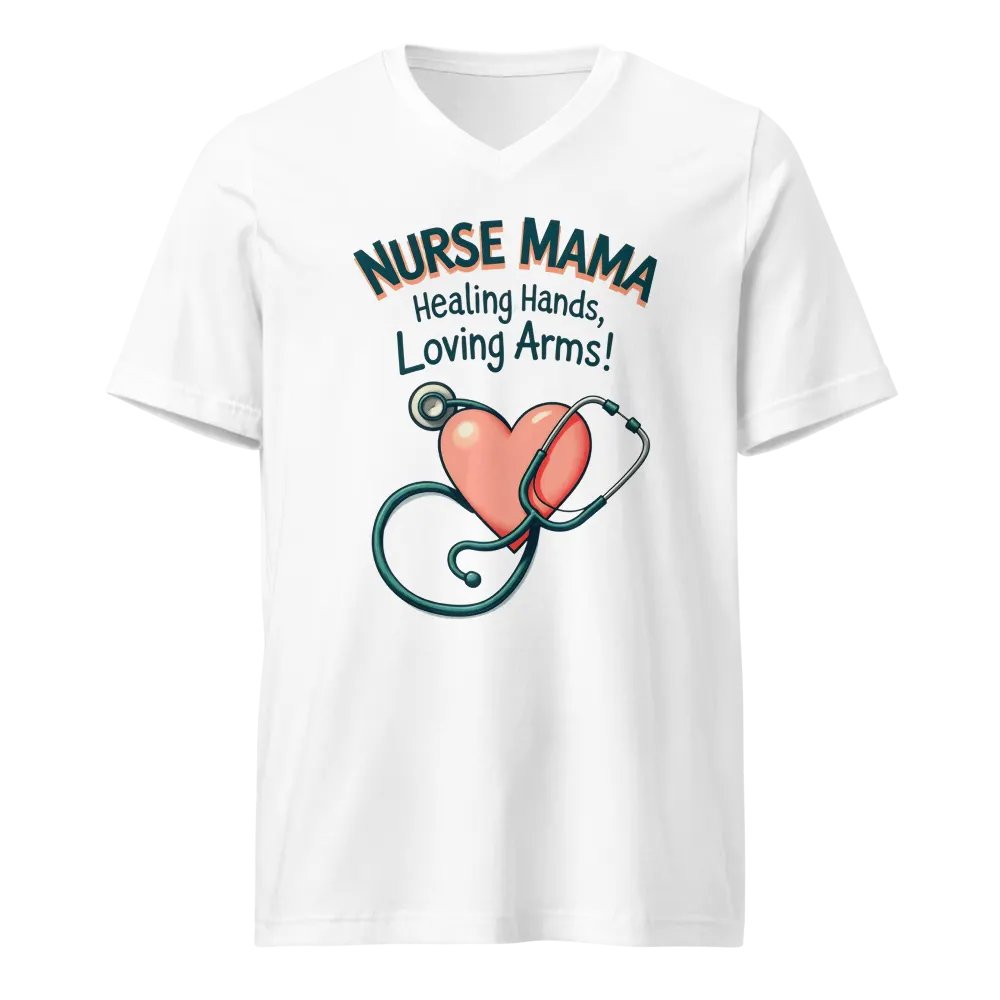 NURSE MAMA Healing Hands V-Neck Tee product image (1)
