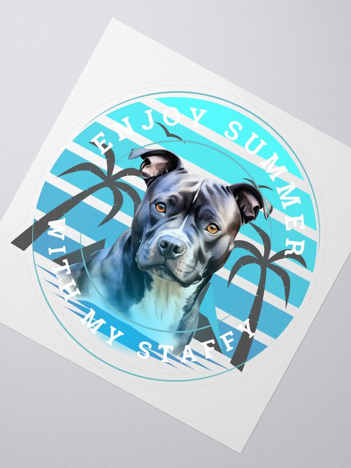 Enjoy Summer With My Staffy Kiss Cut Sticker product image (6)