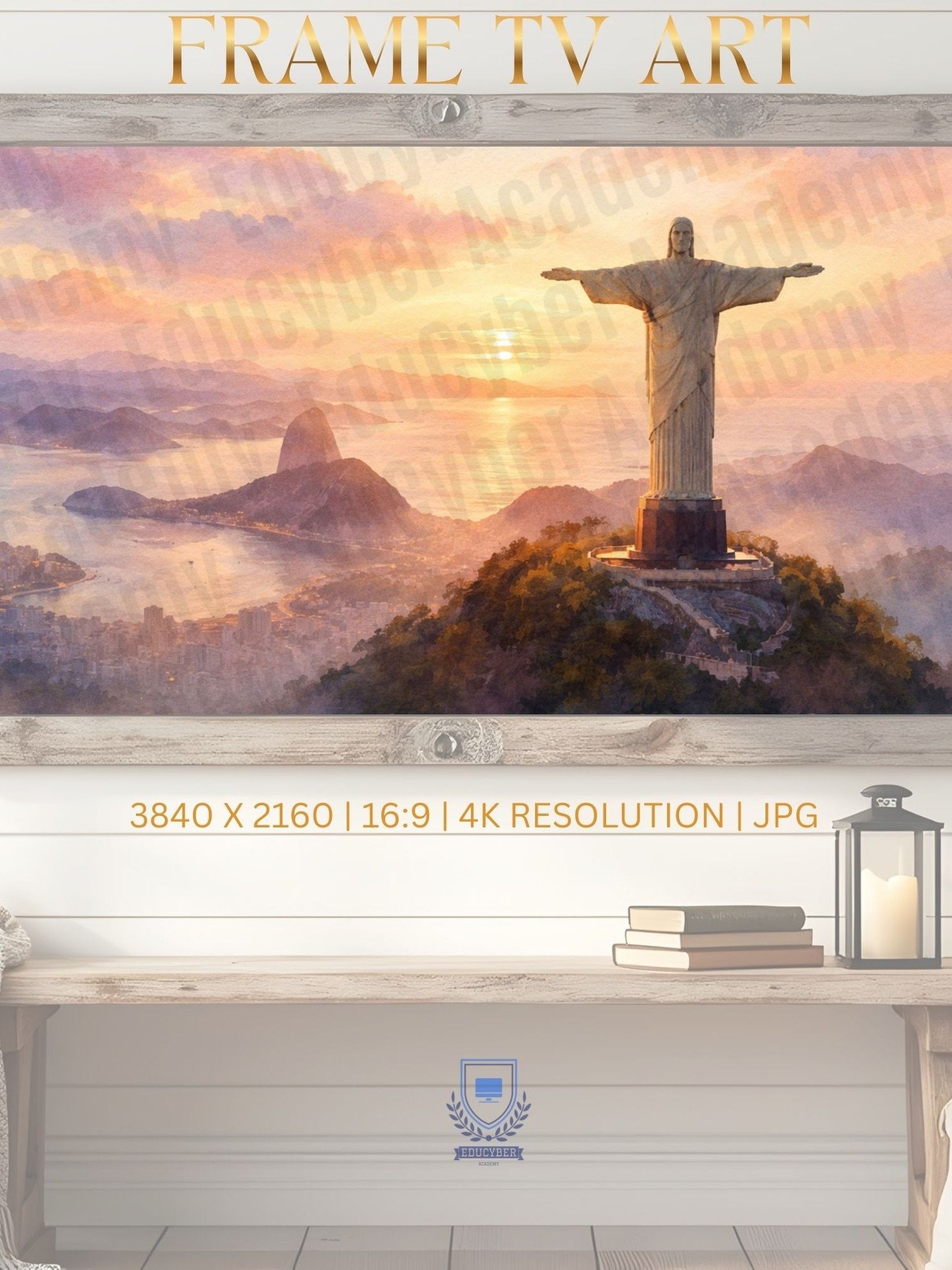New Wonders of the World Christ the Redeemer Frame TV Art Brazilian Statue Catholic Church Gift and Décor Desktop Laptop Wallpaper Background Image product image (5)