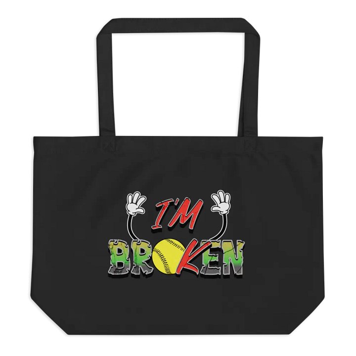 Im Broken Im Ok Softball Hands Colorful Statement Tote product image (1)
