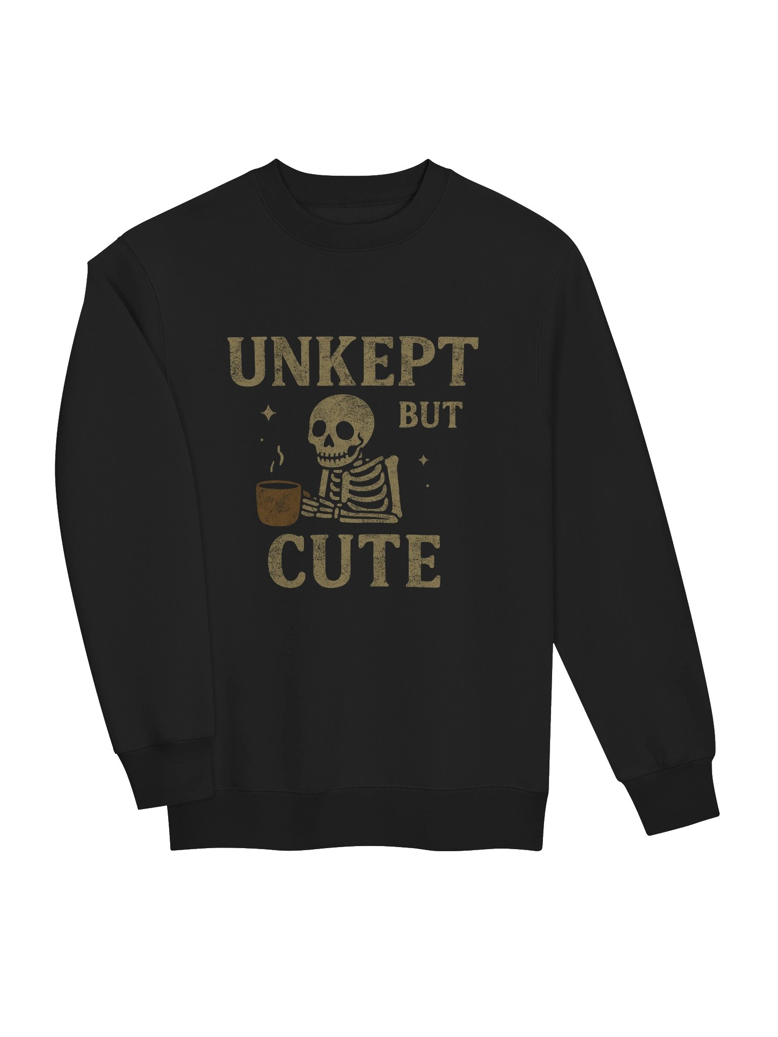 Unkept But Cute Skeleton Crewneck | Cozy Vintage Graphic Sweatshirt product image (3)