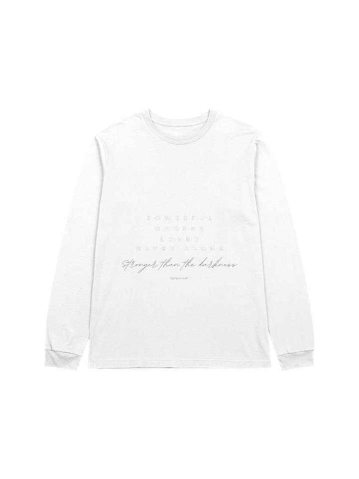 "Stronger than the darkness" Long Sleeve Tee (White) product image (2)