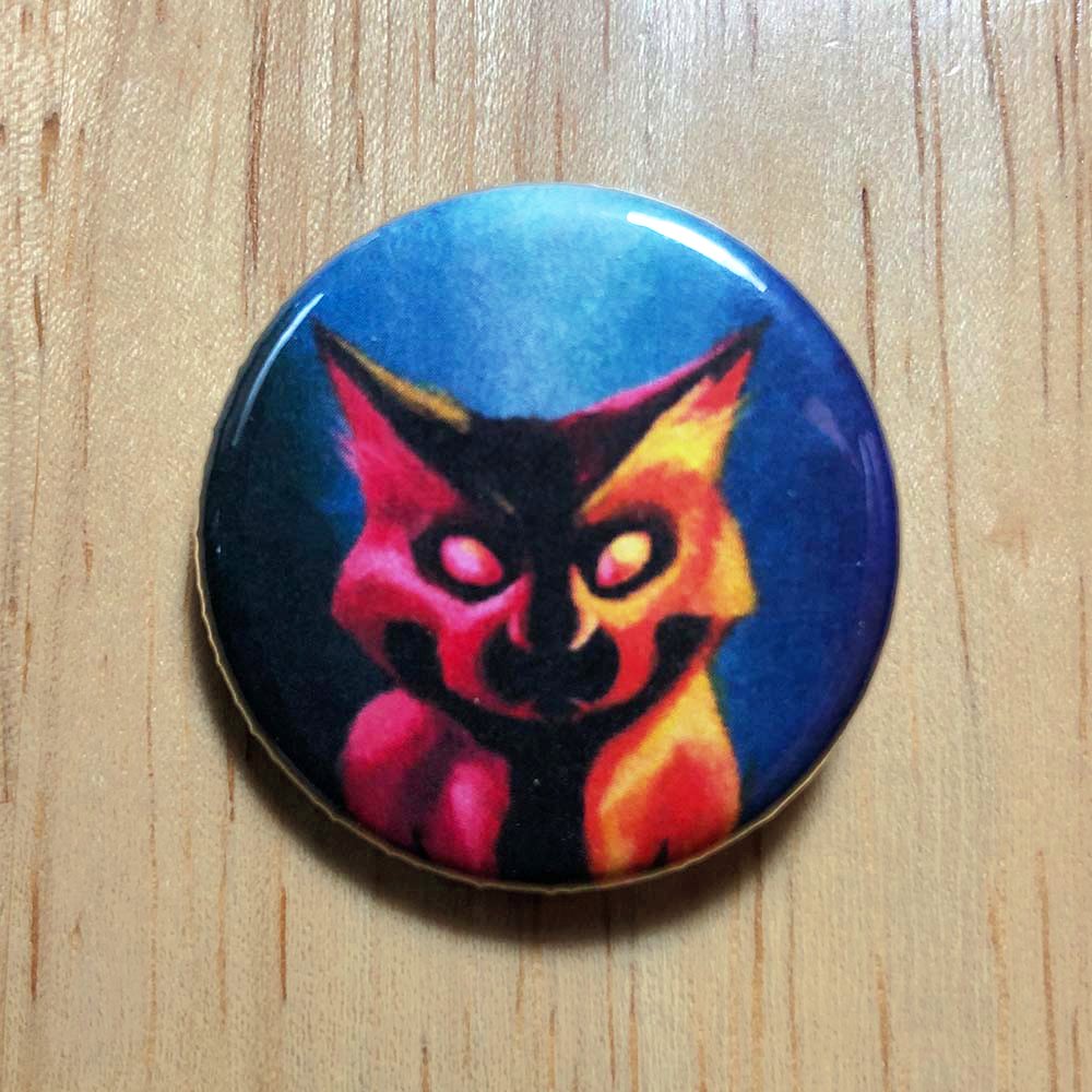 Spooky Cat Button Pin product image (1)
