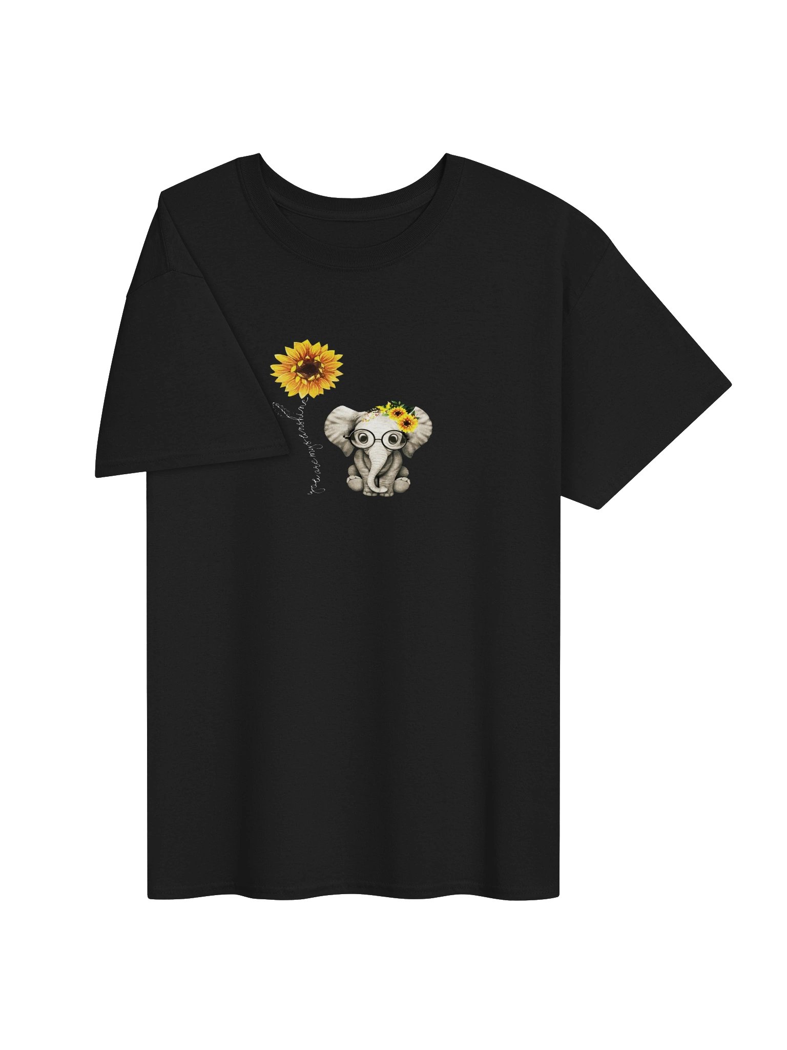 Cute Elephant Sunflower Graphic Tee product image (3)