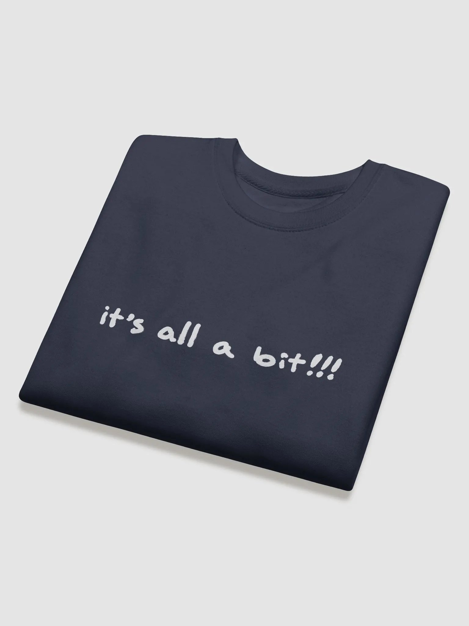 “it’s a bit!!!” (white long-line design) Printed Premium Cotton Crewneck product image (20)
