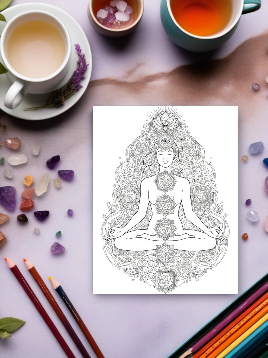 Mystical Stitch Oracle Coloring Book | Printable Crochet Coloring Pages | Fiber Arts Meditation & Magic product image (6)