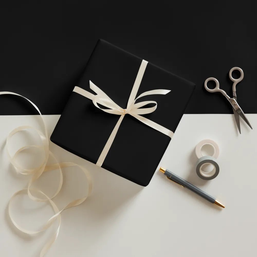 Mixed (Black, Red, Champagne) Solid Holiday Christmas Wrapping Paper Sheets (3) product image (5)