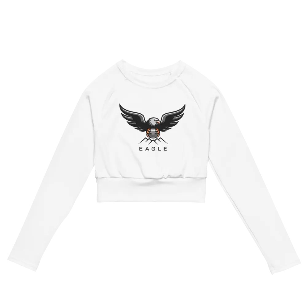 Women's Eagle Recycled Long Sleeve Crop Top - White product image (3)