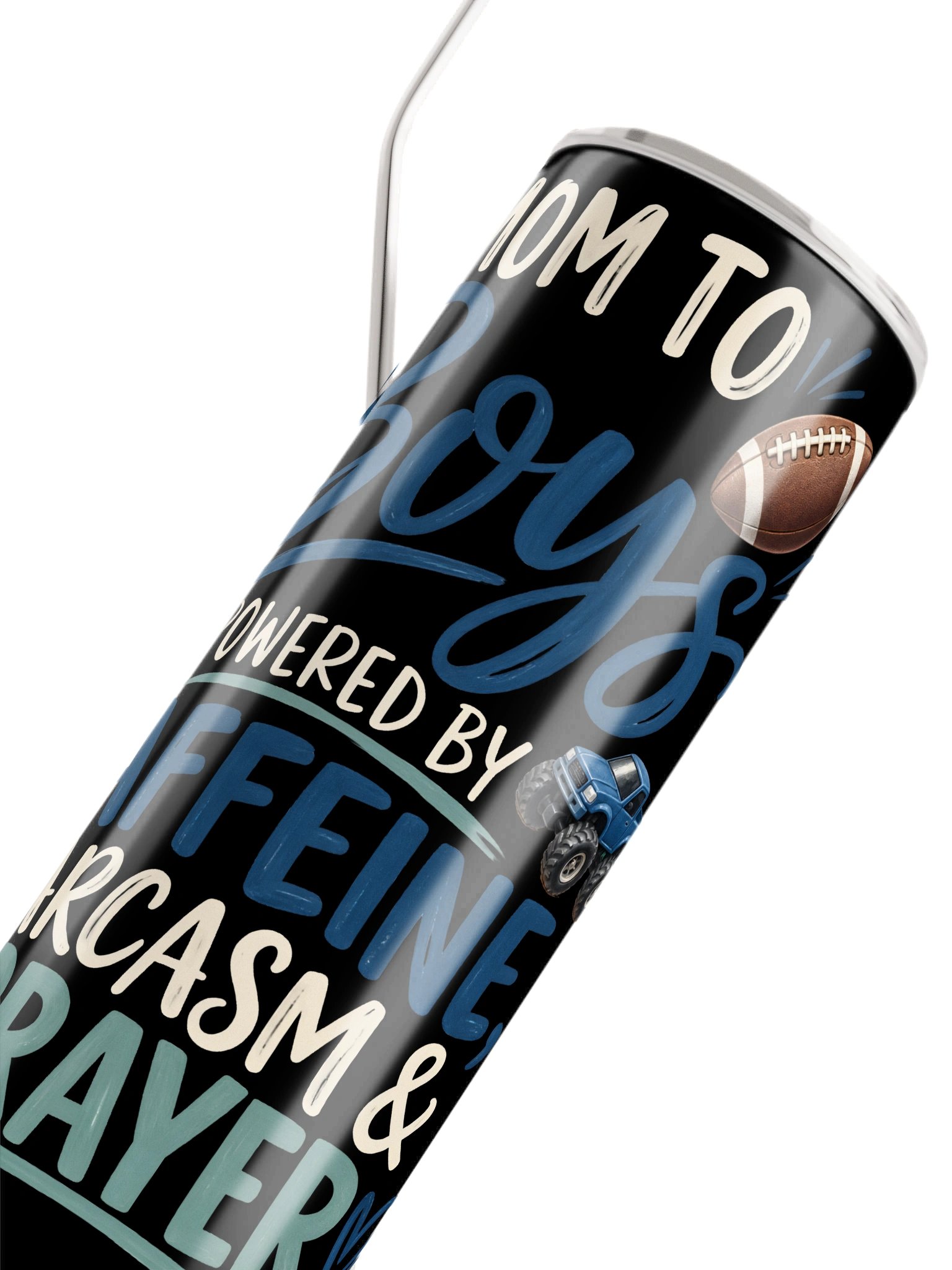 Mom to Boys—Caffeine, Sarcasm & Prayer Tumbler product image (4)