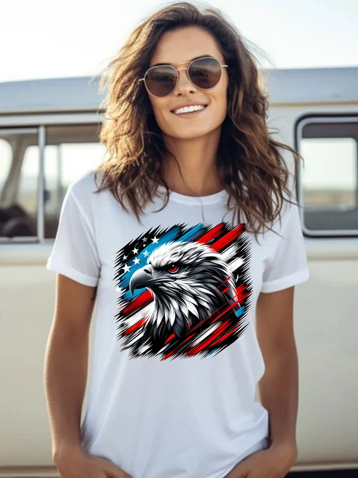 American Eagle 250 Years Independence Tee | USA Semiquincentennial 2026 | Patriotic Flag Brush Stroke | T-Shirt product image (33)