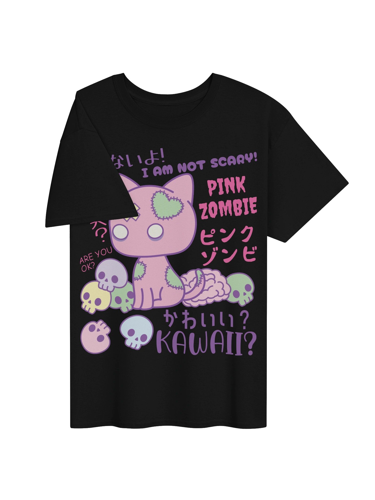 Pink Zombie Cat - Unisex Adult Heavyweight T-shirt product image (2)