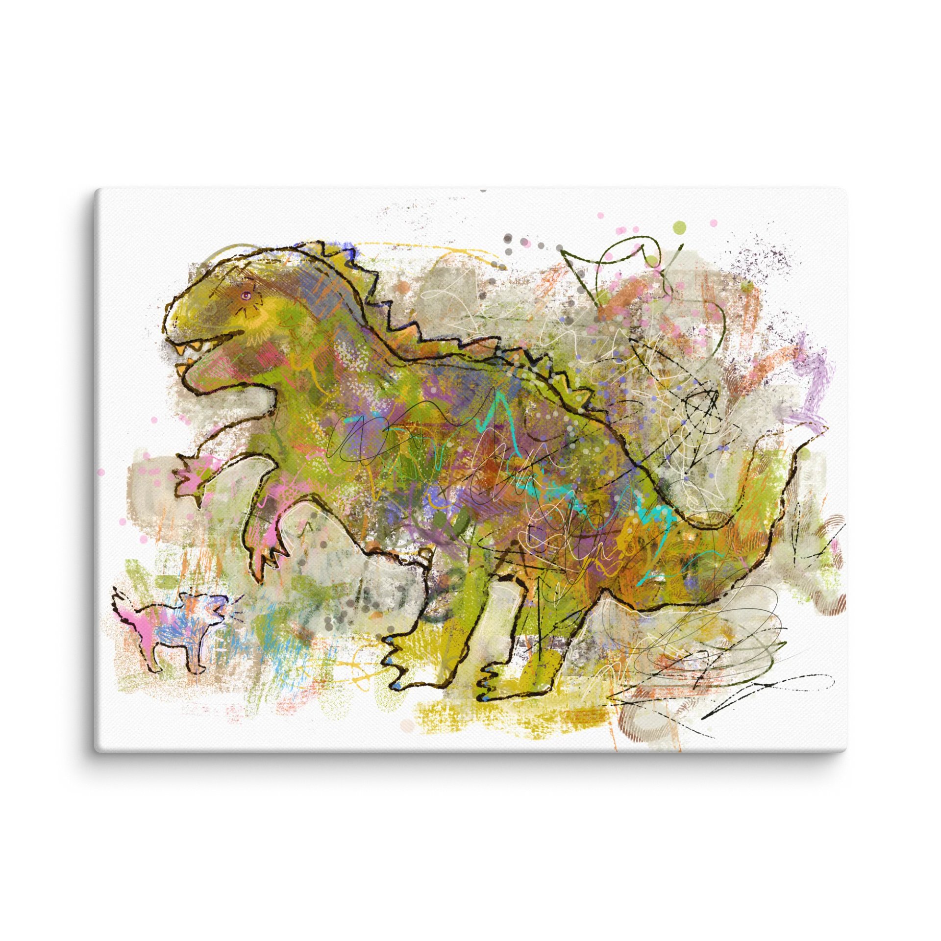 Allosaurus & Barking Dog Canvas product image (1)