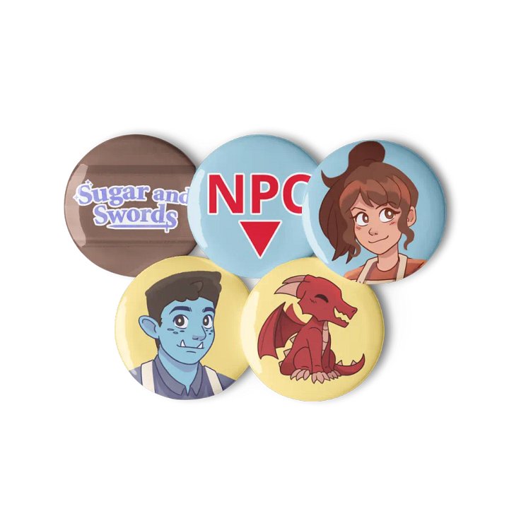 Sugar and Swords Pin Button Set product image (2)