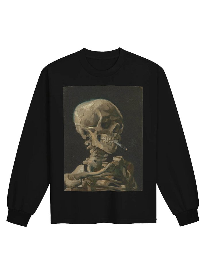 Head of a Skeleton with a Burning Cigarette - Long Sleeve product image (1)