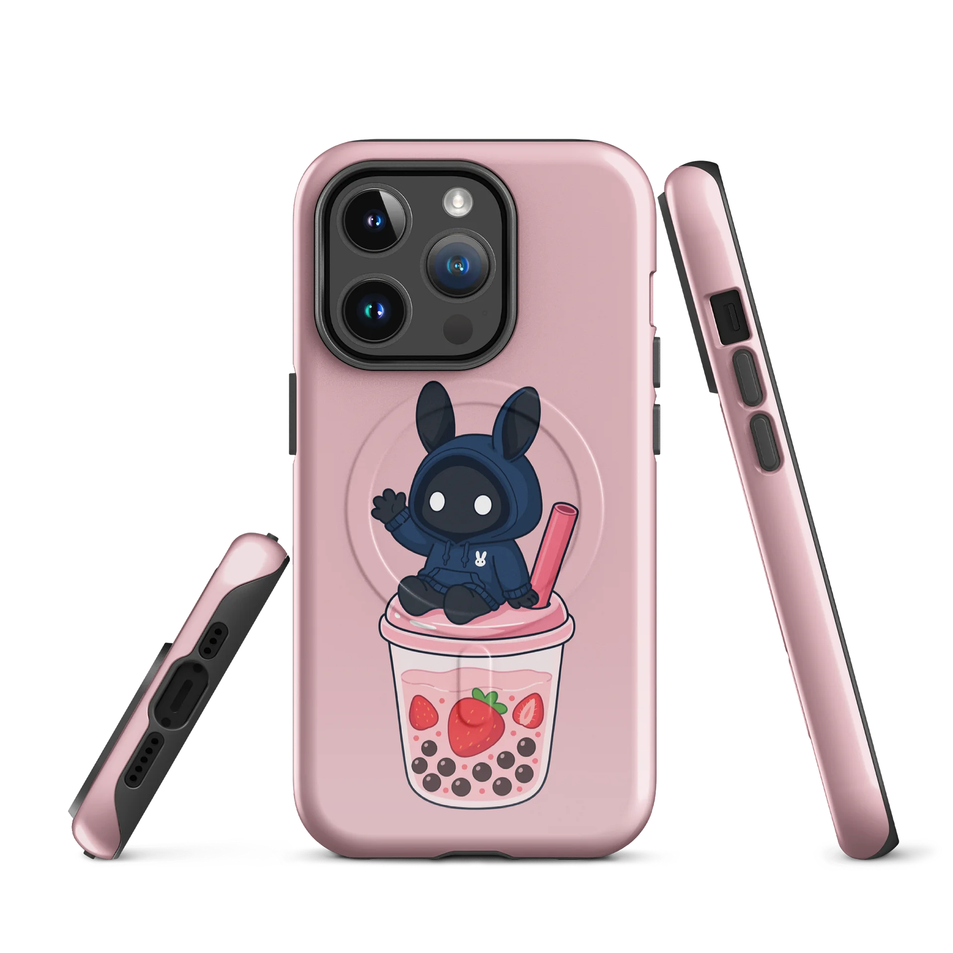Poochoki Strawberry Bubble Tea MagSafe iPhone Case product image (1)