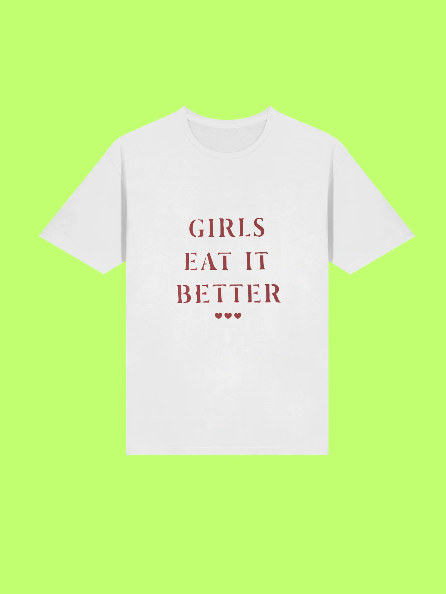 Girls Eat It Better Shirt – Red Stencil & Heart Detail Shirt product image (211)