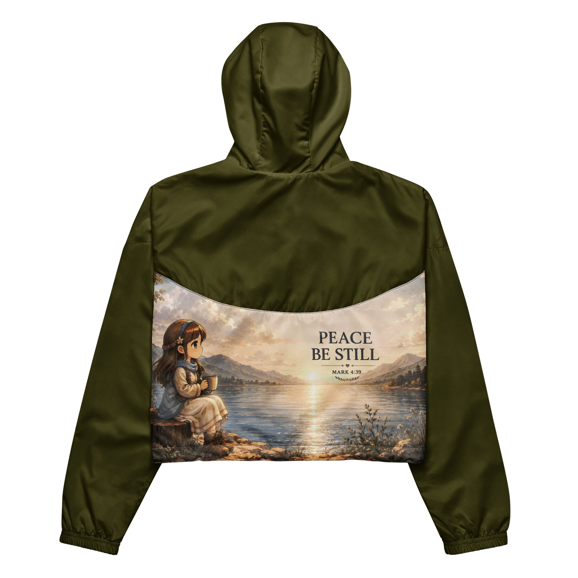 Green Women's Cropped Windbreaker product image (1)