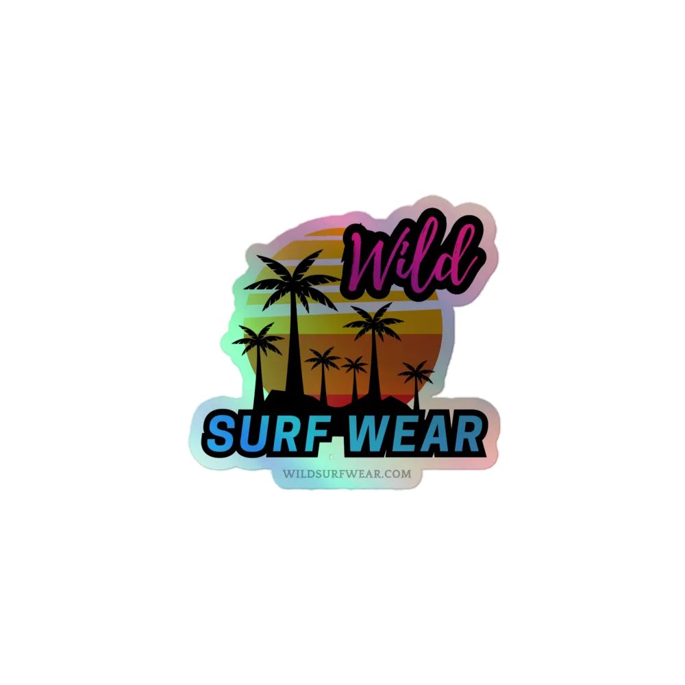 Wild Surf Wear Holographic Sticker product image (1)