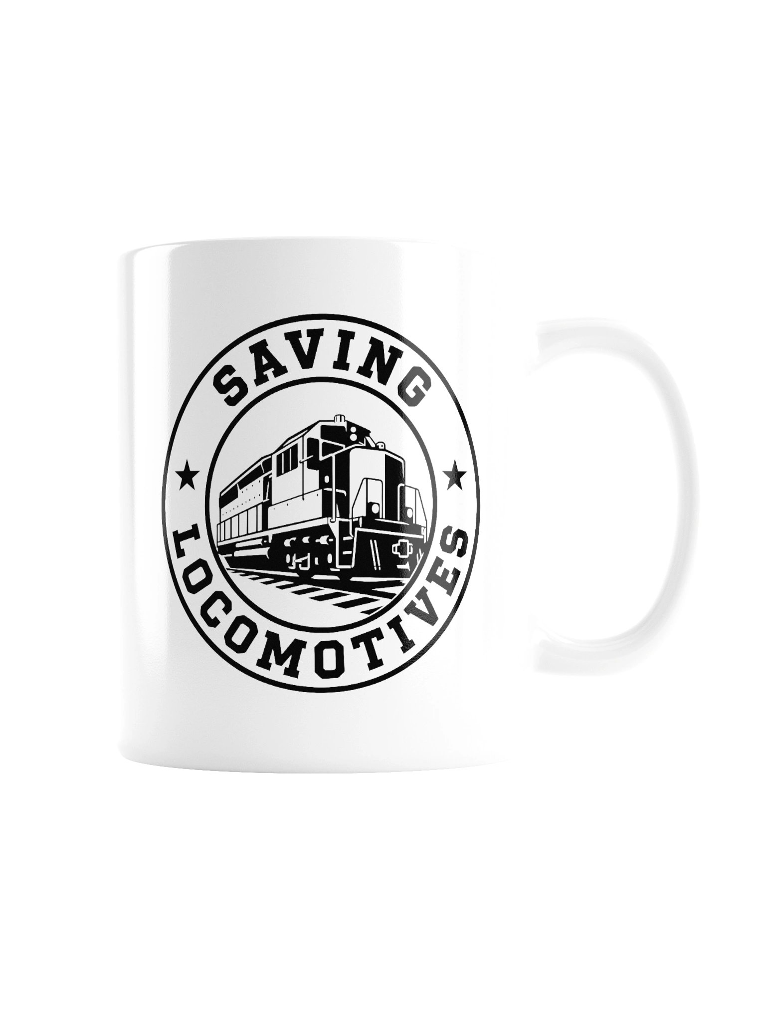 Saving Locomotives White Ceramic Mug product image (3)
