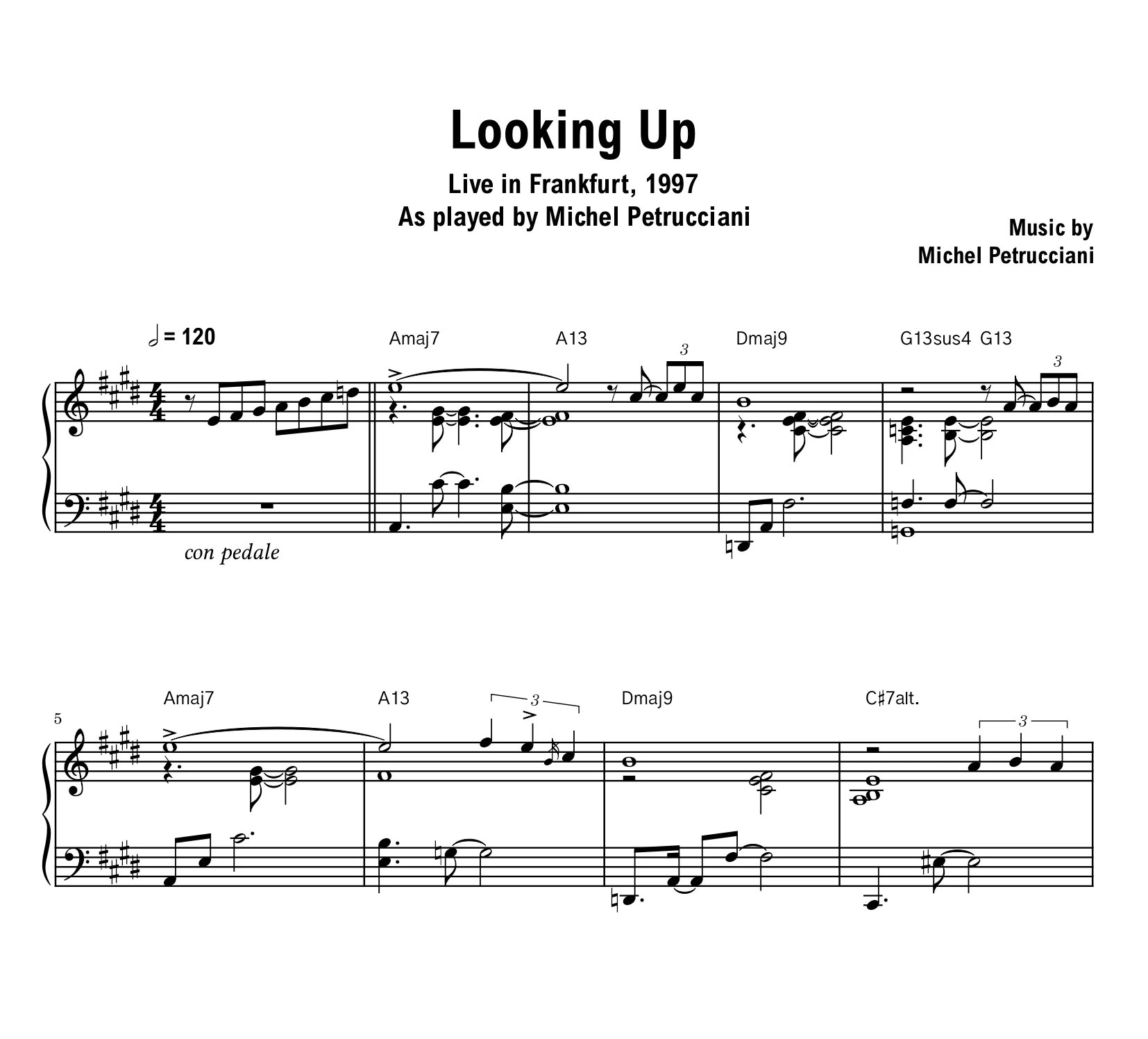 Michel Petrucciani - Looking Up (Frankfurt) - Sheet music (PDF) product image (1)