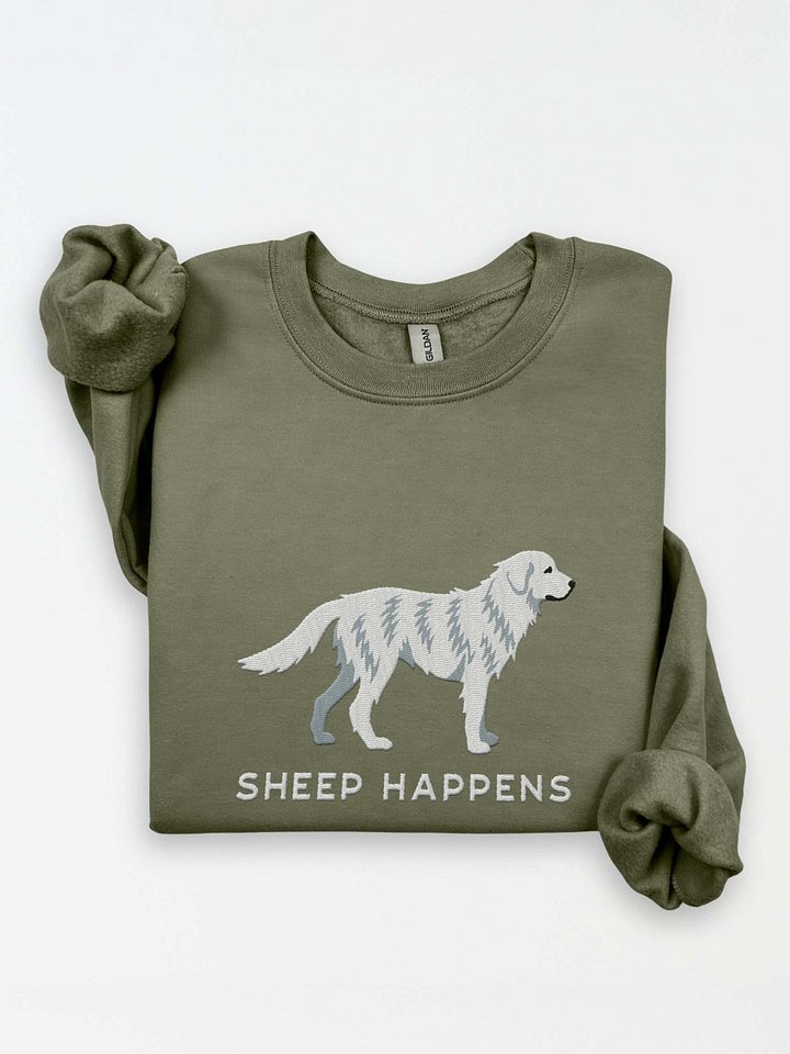 Sheep Happens Sweatshirt (Embroidered) of a Maremma Sheepdog product image (2)