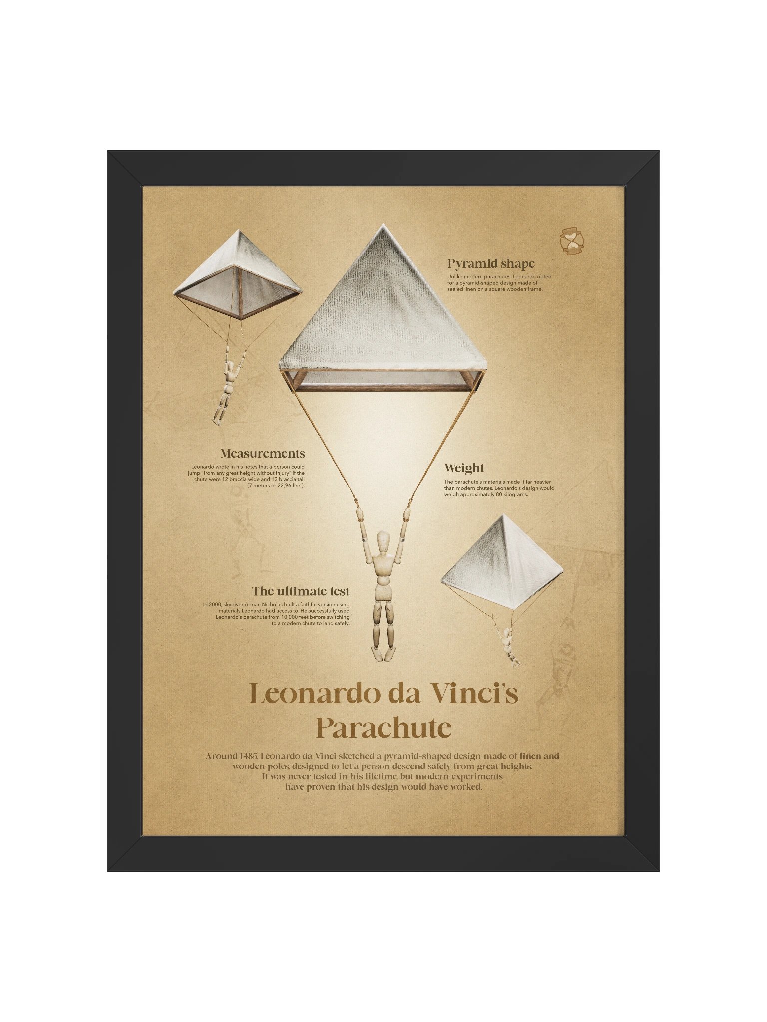 Leonardo da Vinci's Parachute (Framed poster) product image (3)