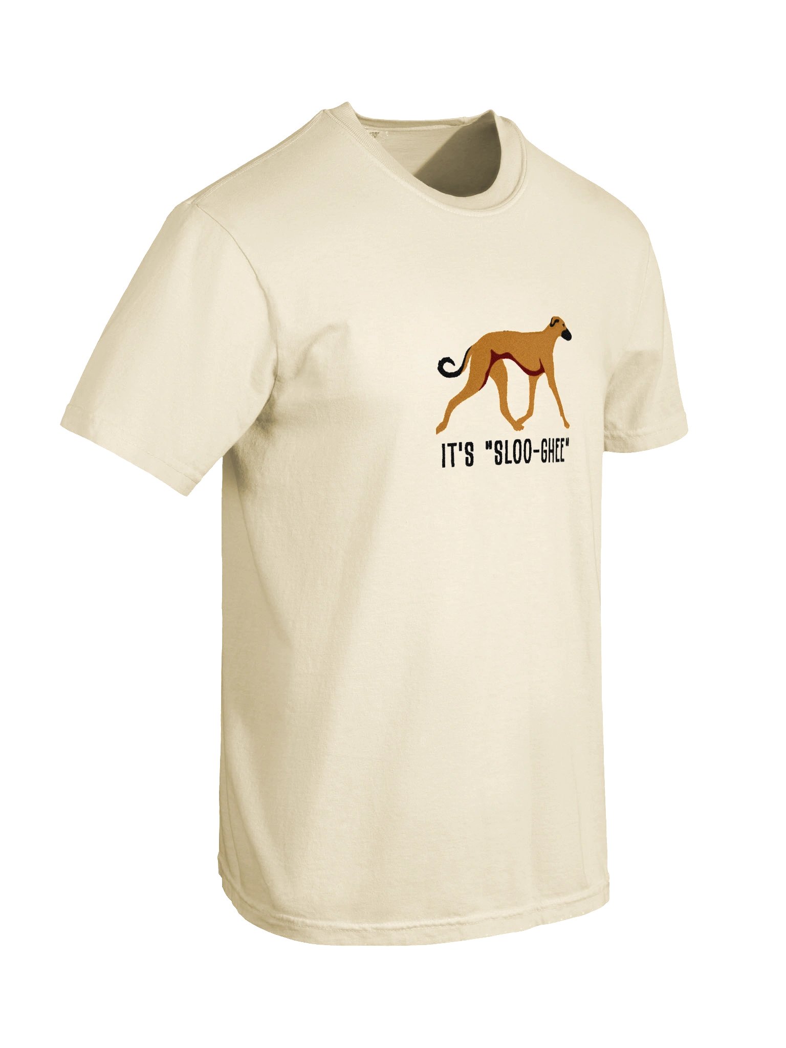 It's Sloo-Gee T-Shirt(Embroidered) of a Sloughi(Tan) product image (11)