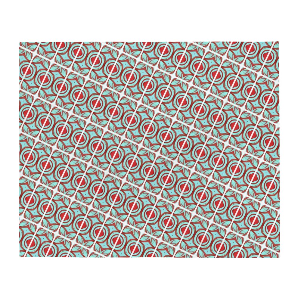 Blue & Red Diagonal Pattern Throw Blanket product image (3)