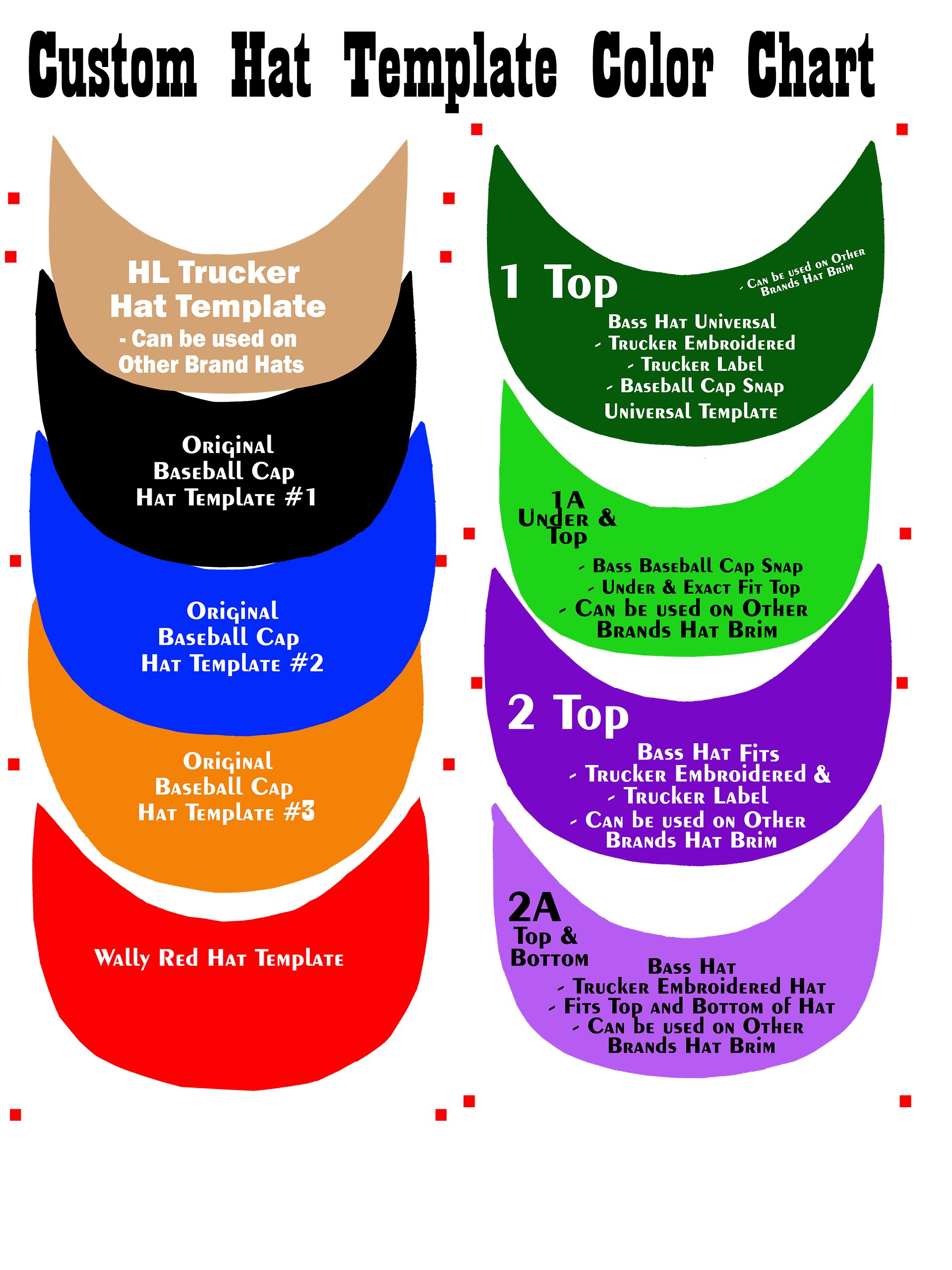 9 PNG Custom Hat Templates - Color Chart - with Bonus Editable Canva Template - Photoshop and PNG product image (3)