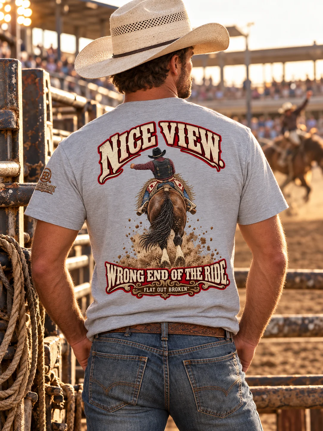 Bareback Bronc Riding Shirt — Mark Out Rodeo Tee | Broken Roughstock™ product image (2)