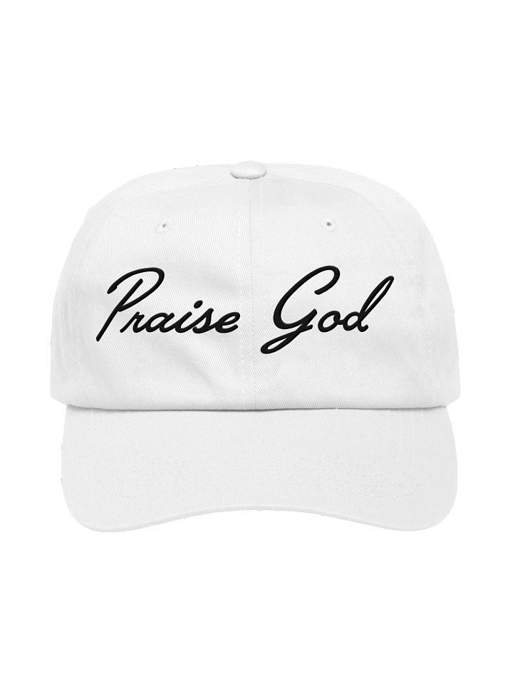 PRAISE GOD EMBROIDERED DAD HAT - WHITE product image (1)