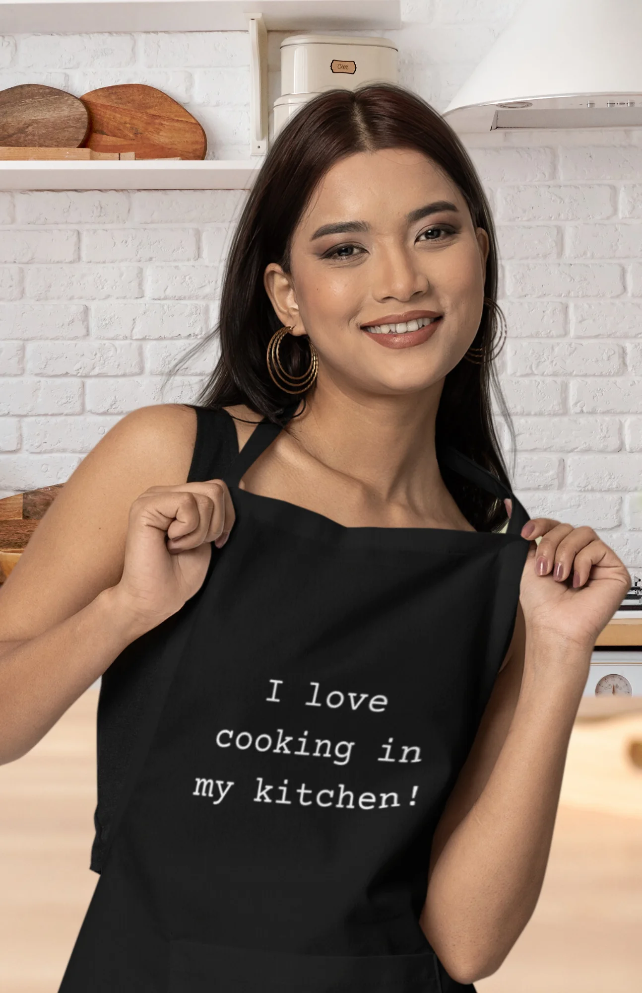 I love cooking in my kitchen! - 100% organic cotton apron product image (1)