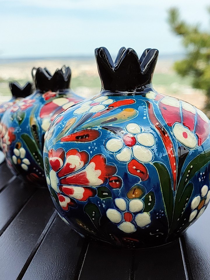 Decor 3-piece Pomegranate Handmade Ceramic set — handmade pottery product image (2)