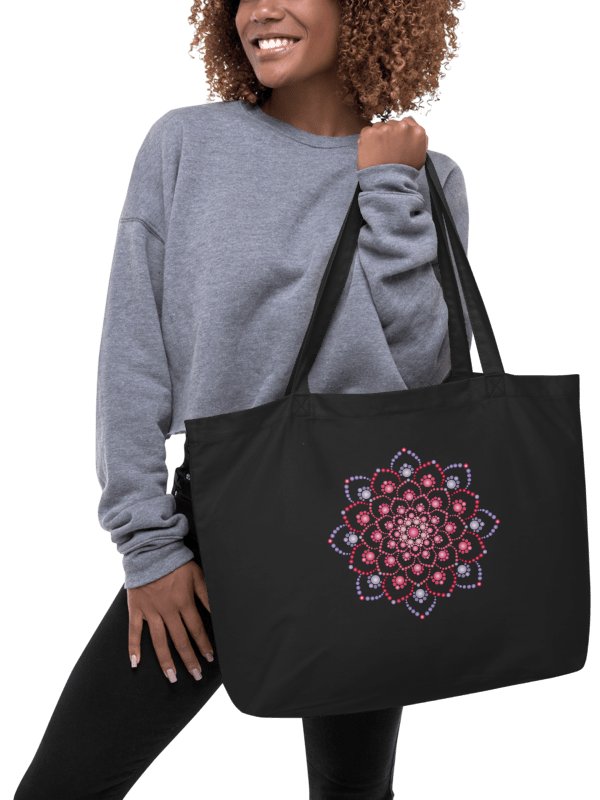 Purple and Pink Dot Mandala Organic Cotton Tote Bag product image (1)