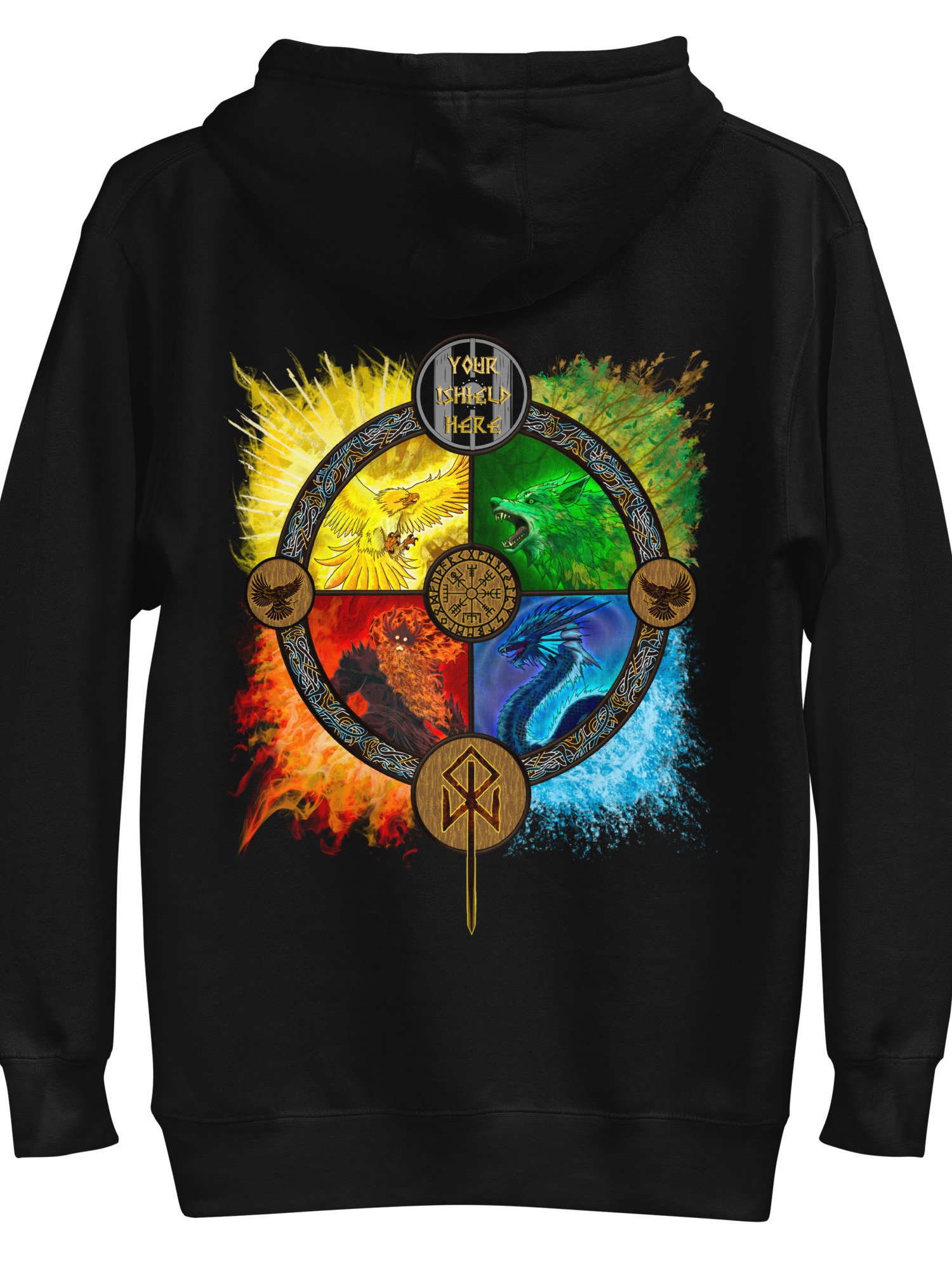 'BATTLE OF MIDGARD' SHIELD HOODIE by MIMIDOTB product image (5)
