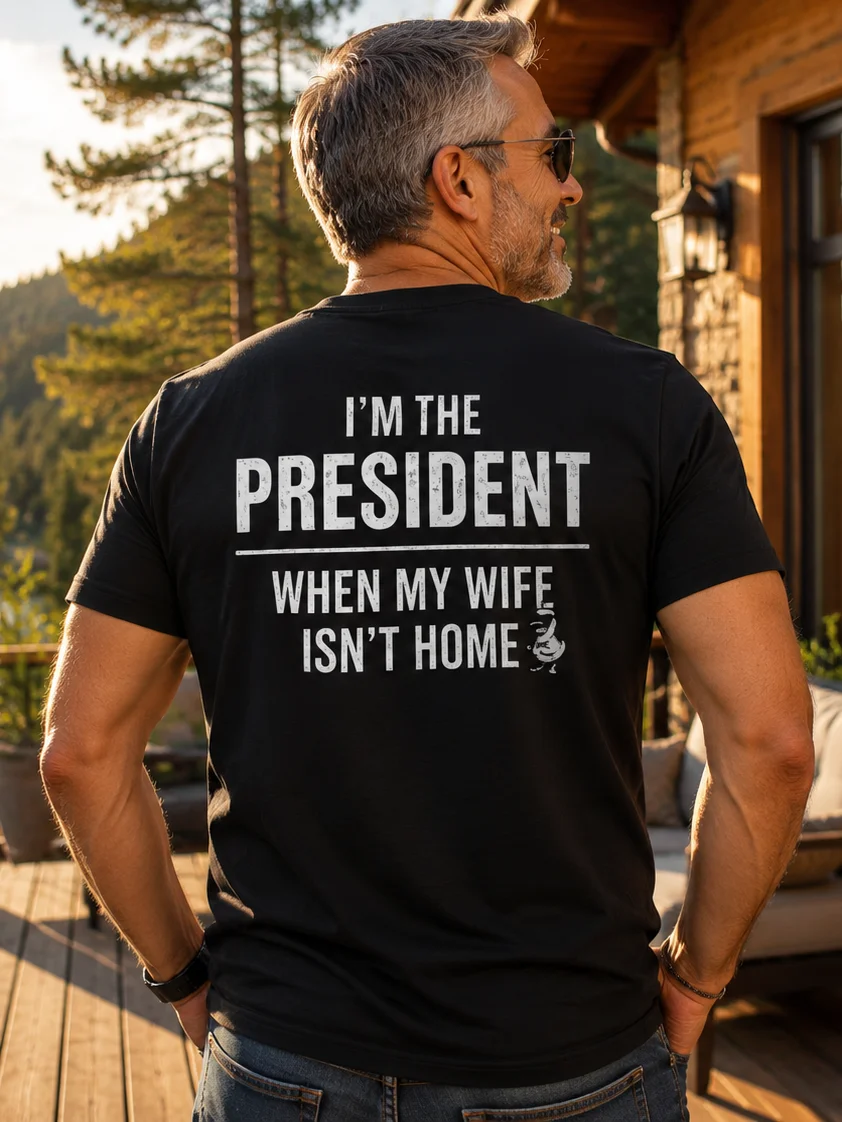 I'm The President When My Wife Isn't Home Funny Husband T-Shirt product image (1)