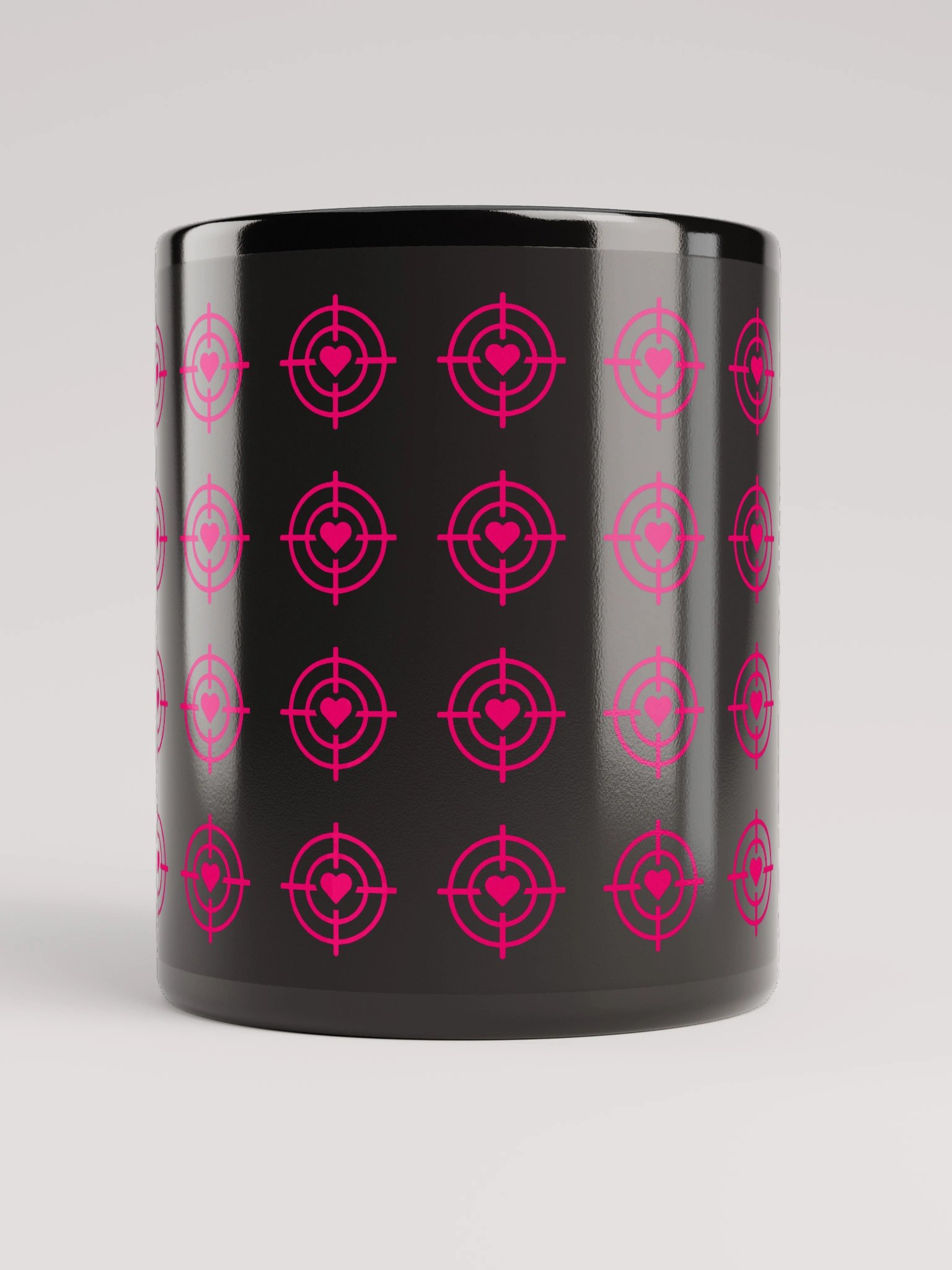 Pink Heart Crosshair Black Mug product image (2)