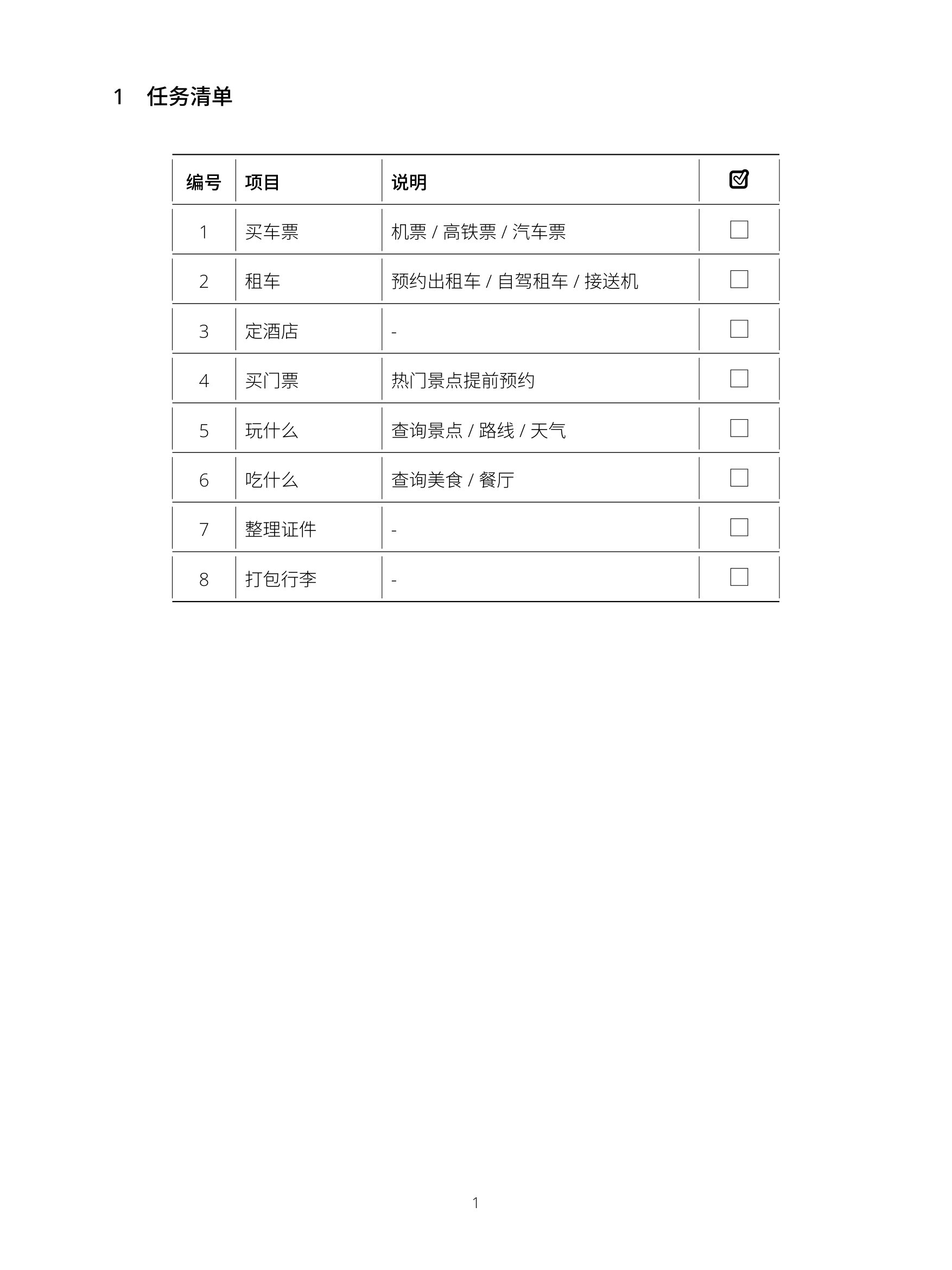 旅游出行检查单｜国内版 product image (2)
